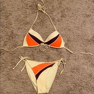 Yellow bikini with stripes!